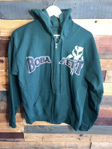 Vtg Boba Fett Disney Parks Star Wars Exclusive Mandalorian Hoodie Men’s Medium - Picture 1 of 12
