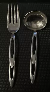 Juego de 2 cubiertos de acero inoxidable Retroneu de doble bucle - Imagen 1 de 7
