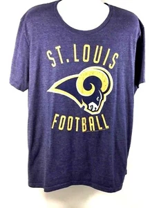 St Louis Rams Football Mens T Shirt Size XXL Blue NFL Team Apparel - Picture 1 of 4