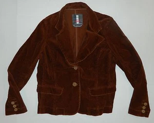 MISSES JEANS BY BUFFALO BROWN CORDUROY BLAZER JACKET SIZE PETITE LARGE TANJA  - Picture 1 of 5