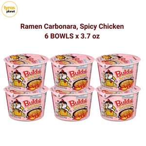 Samyang Buldak Stir-Fried Ramen, Carbonara, Spicy Chicken, 3.7 oz, 6 ct - Picture 1 of 6