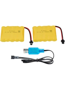 2pcs 6.0V 700mAh Ni-Cd AA Battery Pack Rechargeable For RC Car Toys SM-2P Plug - Picture 1 of 8