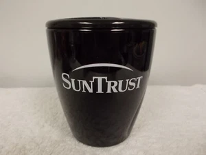 SunTrust Bank Black & White Plastic Desk Utensil Pen Pencil Holder Cup - Picture 1 of 4