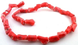 Dyed Peach Branch Section Pieces Tumble Polished Coral Bead 15 Inch Strand CB50 - Picture 1 of 2