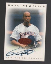 Marc Newfield AUTOGRAPH San Diego Padres 1996 Leaf Signature AUTO Baseball Card
