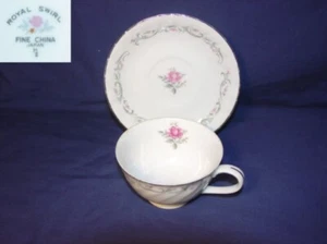 Fine China of Japan Royal Swirl 2 Cup and Saucer Sets - Picture 1 of 1