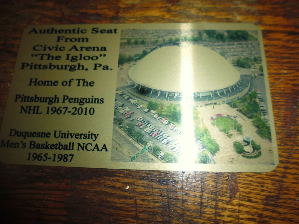 Placa de asiento del estadio Civic Arena Pittsburgh Penguins Foto 1 de 1