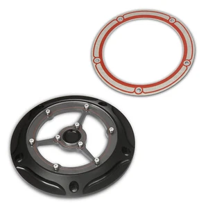 CNC Clarity Derby Cover For Harley Dyna Softail Touring Electra Glide 1999-2017 - Bild 1 von 4