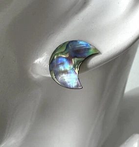 Pendientes de plata 925 con diseño de abulón en luna ¡Pendientes vintage! - Imagen 1 de 23