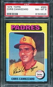 Chris Cannizzaro 1975 Topps #355 PSA 8 casi nuevo-como nuevo - Imagen 1 de 2