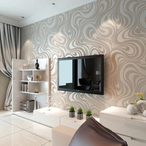 Papel Pintado QIHANG Moderno Abstracto Curvo Rayas 3D Sala Bar 2.3'x27.6' - Imagen 1 de 17