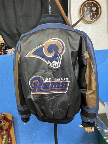 St Louis Rams NFL Men's Full Zip Leather Jacket Size Large Cover