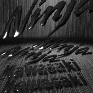 8" 3D Vinyl Kawasaki Letter Decal+6.25" Ninja Logo Sticker ZXR ZZR Glossy Black - Picture 1 of 8