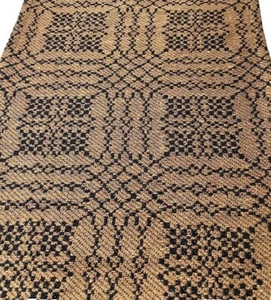NEW PRIMITIVE BEDSPREAD KING NANTUCKET MUSTARD BLACK 110"x120" Farmhouse Cotton - Picture 1 of 2