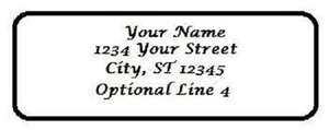 320 CUSTOM PERSONALIZED CUSTOMIZED PLAIN TEXT RETURN ADDRESS LABEL 1/2" x 1-3/4" - Picture 1 of 1