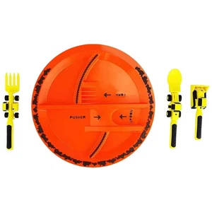 Juego de platos y utensilios de comida constructivos - Vajilla para niños pequeños con platos divididos - Imagen 1 de 16