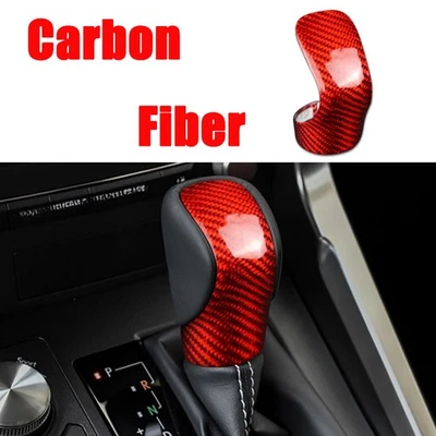 Red Real Carbon Fiber Car Gear Shift Knob Trim Cover For Lexus ES GS RC 2014-20 Foto 1 de 4