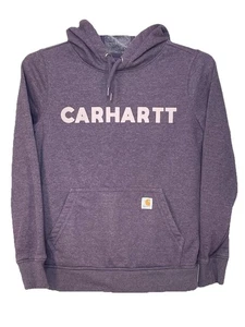 Carhartt Pullover Hoodie Damen S 4/6 lila Fleece gefüttert Kängurutasche - Bild 1 von 7