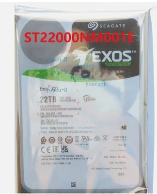 Seagate Exos Enterprise X22 ST22000NM0001E 3.5" 7200RPM 22TB Internal Hard Drive - Image 1 of 2