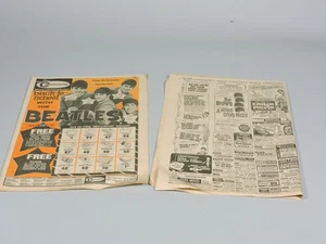 Vintage THE BEATLES in August 27, 1964 Newspaper - Promo Ad & Hard Days Night Ad - Bild 1 von 3