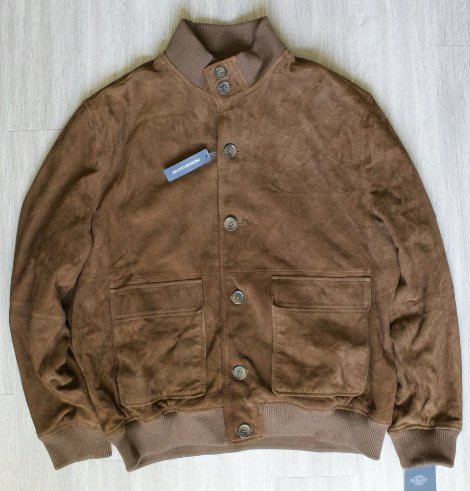 ROUNDTREE & YORKE  Soft Suede Bomber Jacket XL New - Image 1 of 4