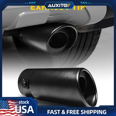 Tubo de escape de coche negro punta trasera garganta cola silenciador acero inoxidable accesorios Foto 1 de 4