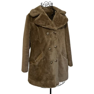 Abrigo de piel sintética True Vintage Sears talla 14 forro acolchado de longitud media Foto 1 de 4