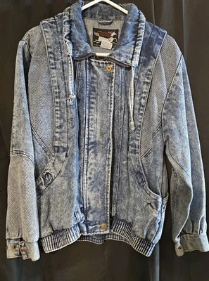 Vintage 80s John Douglas Acid Wash Denim Jacket Men’s M – Retro 90s Jean Coat - Image 1 of 4