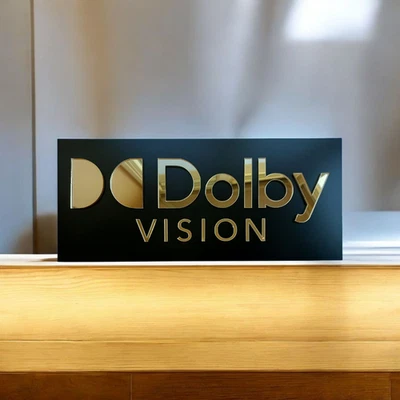 Dolby Vision Wall Sign Gold  Acrylic Home Theater Plaque for Movie Media Room - Image 1 of 4