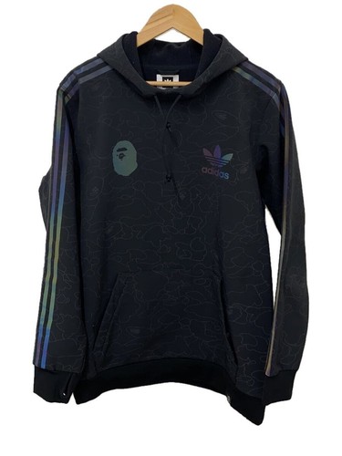 A BATHING APE (BAPE) Felpa con cappuccio A BATHING APE × Adidas nera M usata