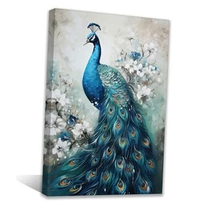  Peacock Painting, Wall Art, 12.00" x 18.00", Ready to 18L" x 12W" Peacock C - Picture 1 of 7
