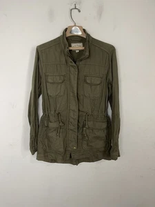 Lucky Brand Womens M Olive Green Cotton Linen Full Zip Utility Jacket - Picture 1 of 10