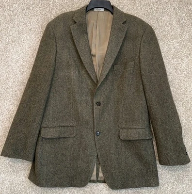 Blazer Lauren Ralph Lauren Para Hombres 44L Marrón Tweed Lana Espiga Chaqueta Deportiva Foto 1 de 4