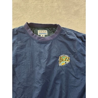 Jaqueta masculina vintage Salt Lake Buzz Bees L corta-vento náilon liga menor *Leia - Imagem 1 de 4