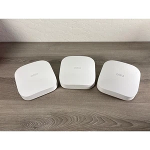 Set of 3 eero Pro 6 Model K010001 Mesh Wifi 6 Router- Tri-Band- No Cords Working - Picture 1 of 4