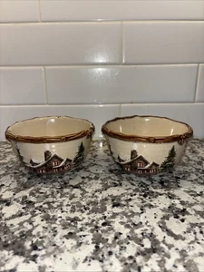 ST. NICHOLAS SQUARE SNOW VALLEY DIP BOWL (FOR DIP & SPREADER) 5” - Picture 1 of 9