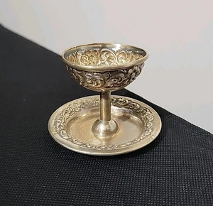 Antique 1900s Watson Co. Sterling Silver Miniature Compote Tazza Floral 28g - Picture 1 of 24