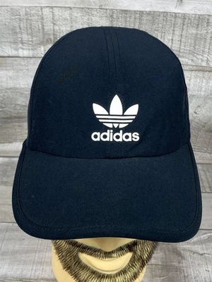 Adidas 3 White Stripe Light Weight Black Baseball Cap Hat 90286 - Adjustable - Image 1 of 4