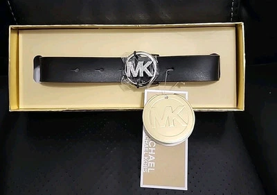 Michael Kors Cinturón Negro Mujer L/XL Pavé Logo Caja de Regalo con Etiqueta de Regalo Nuevo con Etiquetas Foto 1 de 4