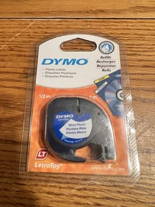 Dymo LetraTag Etichette Plastica Bianca Ricarica 0,5 pollici x 13 piedi Nuove e Sigillate - Foto 1 di 2