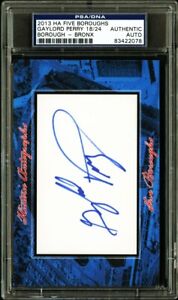 2013 HISTORIC AUTOGRAPHS NATIONAL PROMO "BRONX" GAYLORD PERRY AU #18/24 PSA/DNA