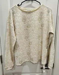 REISS Leopard Embroidered Metallic Thread Sweater, SZ M, $225 Retail, Pre-Owned - Picture 1 of 4