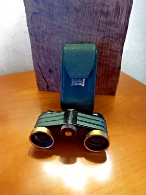 Altes ROW Opern/Theaterglas-  Rathenow Kali mit Lederetui - 10 cm x 4.5 cm - Bild 1 von 4