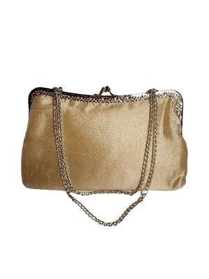 Vtg Cream La Regale Wedding Bridal Purse Clutch Silver Chain Adjustable Strap - Image 1 of 4