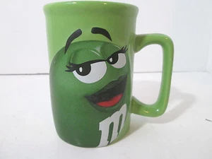 Green M&M Coffee Mug Hot Cocoa Offical Product 2010 4.5" - Picture 1 of 4