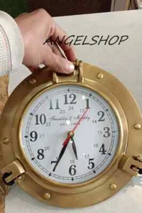 6'' Nautical Antique Brass Finish Ship Porthole Clock Wall Decor Navigation Gift - Picture 1 of 5