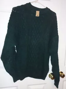 STRUCTURE MEN'S FULL SLEEVES CREW NECK GREEN COTTON AND RAMIE SWEATER SIZE L NWT - Picture 1 of 8