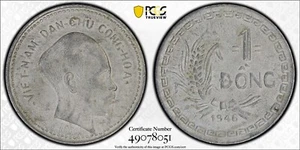 1946 Vietnam 1 Dong, PCGS AU-58 - Picture 1 of 9