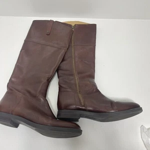 Enzo Angiolini Women's Brown EAELLERBY Leather Riding Boots Side Zip Size 8 - Picture 1 of 10