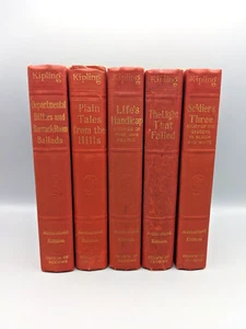 Rudyard Kipling Lot of 5 Antique Vtg Books 1913 Authorized Ed Review of Reviews - Picture 1 of 17